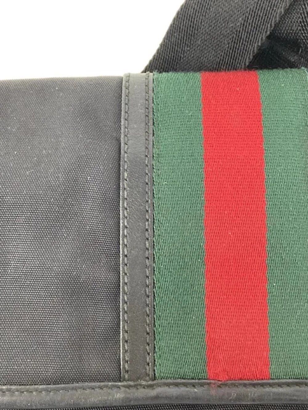 GUCCI Interlocking G, Shelly (Web) 181064 Black Green Red Nylon Leather Canvas - Picture 9 of 12